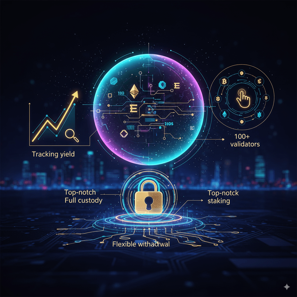 Staking dashboard and performance illustration