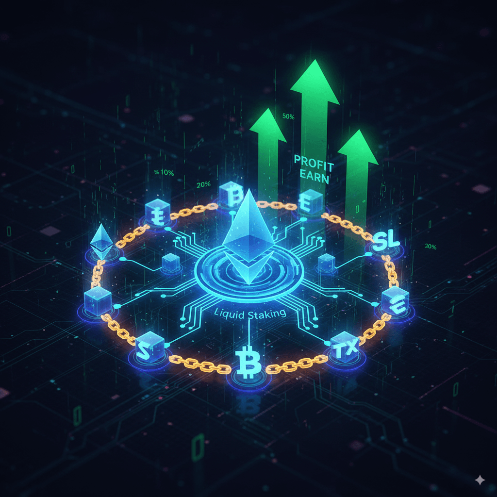 Stake and earn illustration